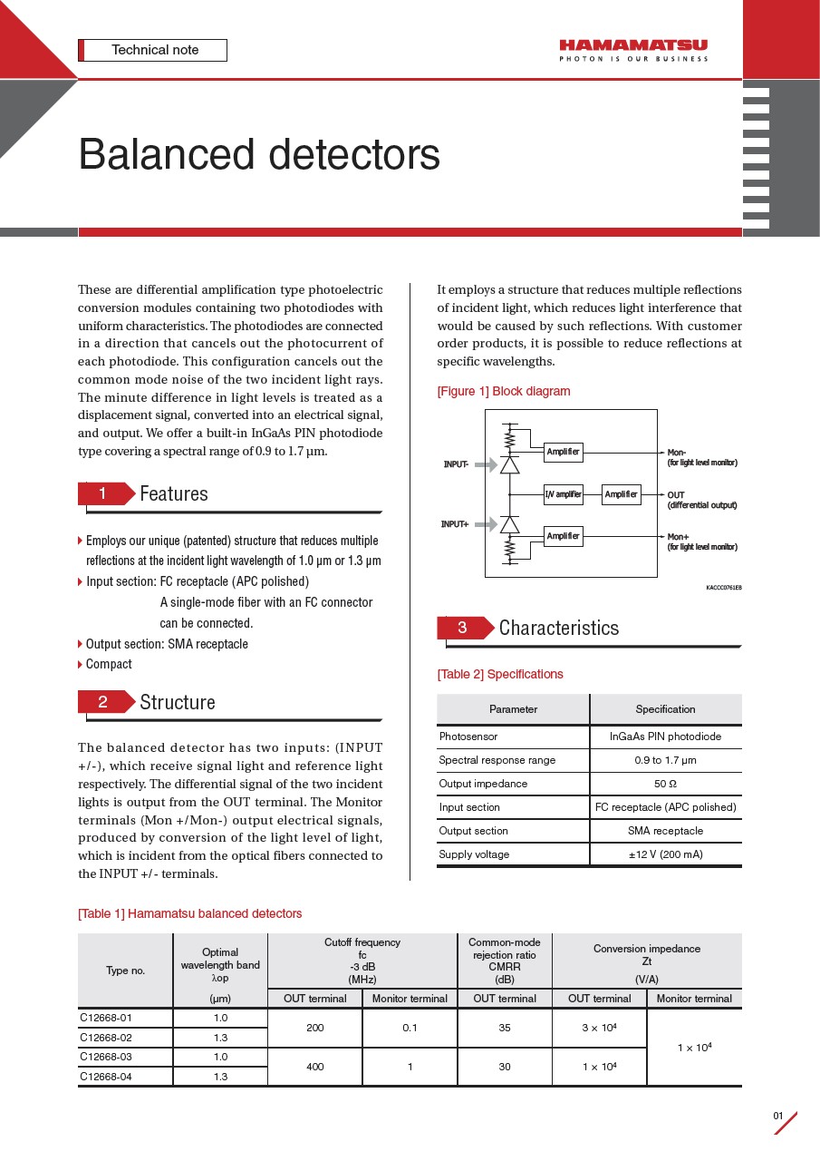 Technical note / Balanced detectors