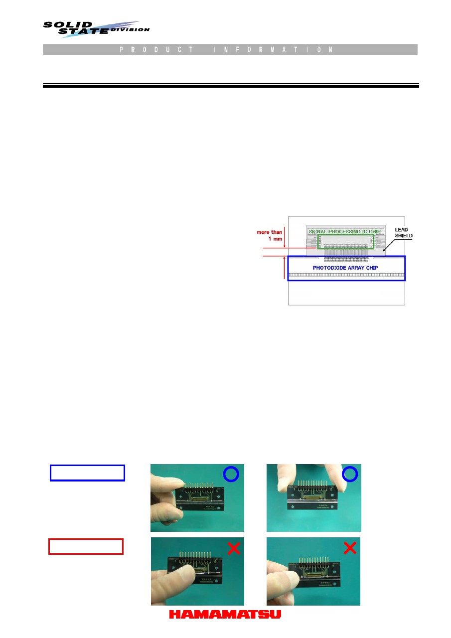Handling precautions / Photodiode array with amplifier