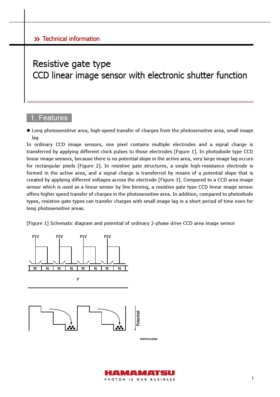 Technical information / Resistive gate type CCD linear image sensors with electronic shutter  