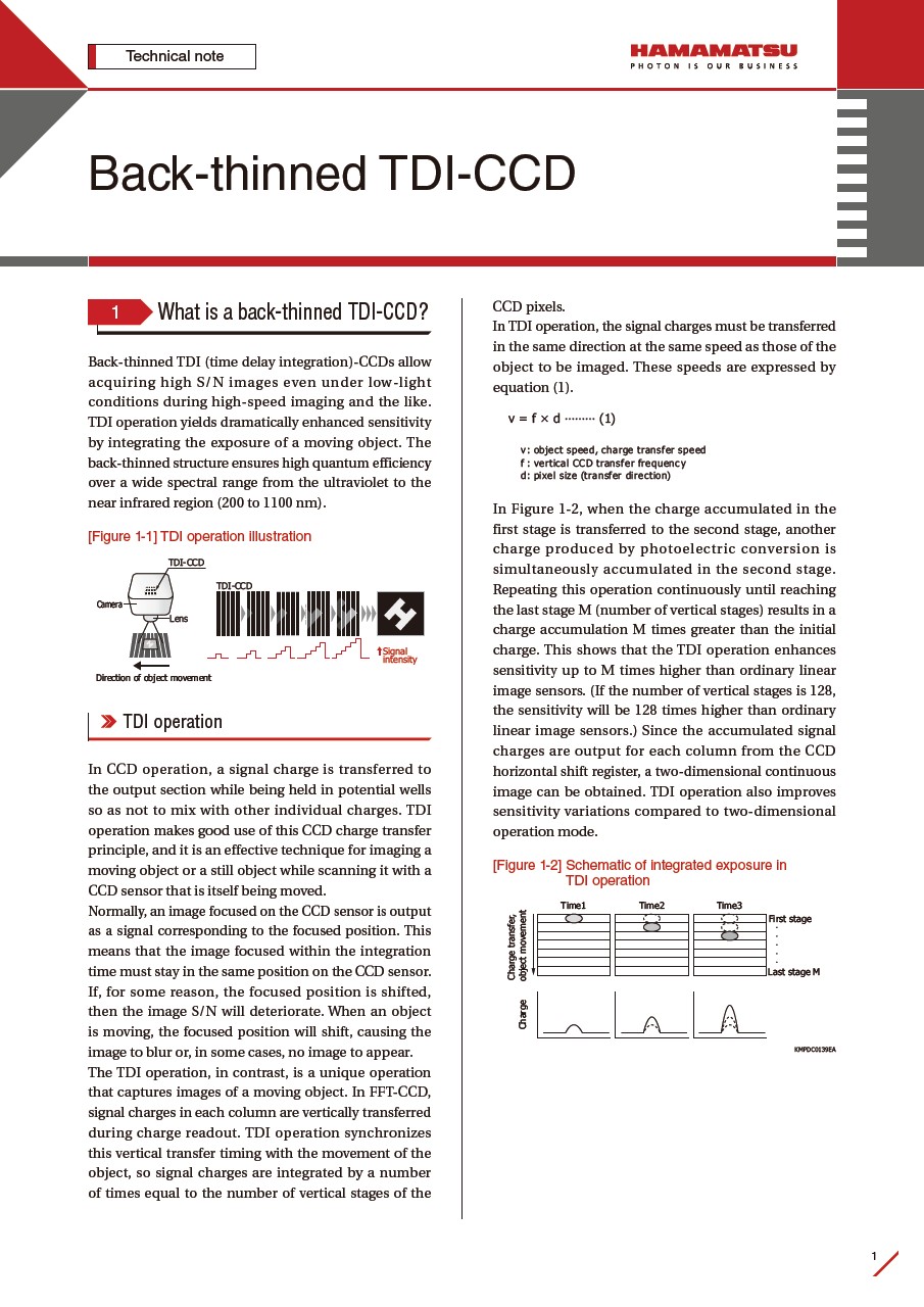 Technical information / Back-thinned TDI-CCD